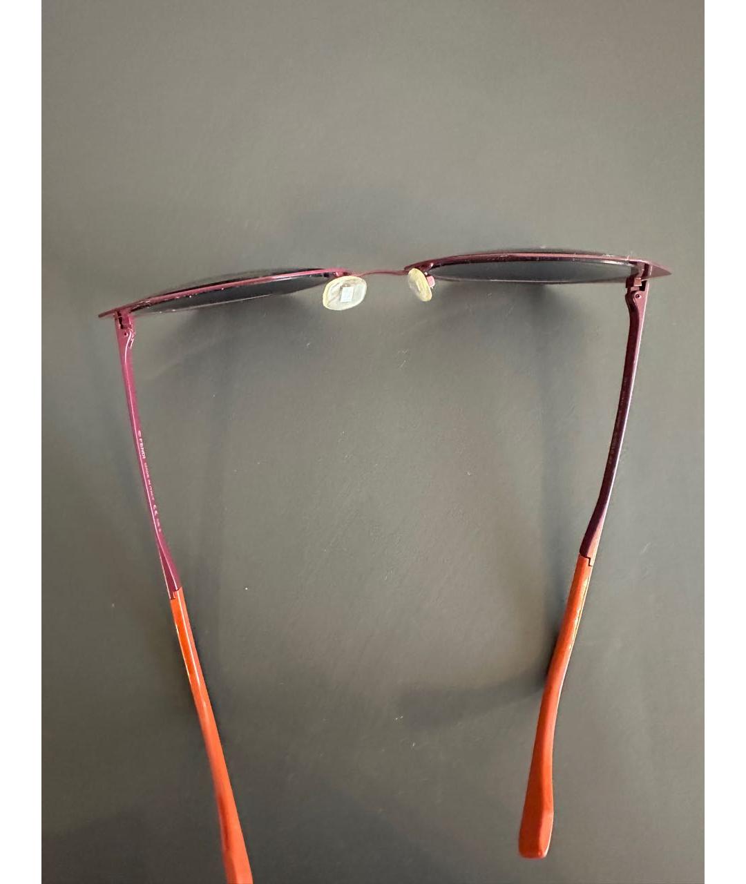 FENDI Бордовые пластиковые солнцезащитные очки, фото 7