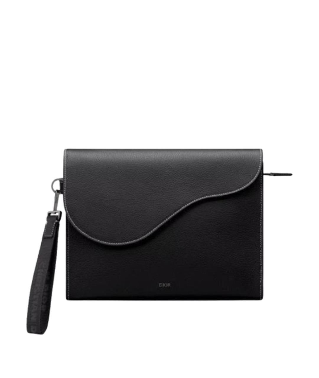 CHRISTIAN DIOR Черная кожаная барсетка, фото 1