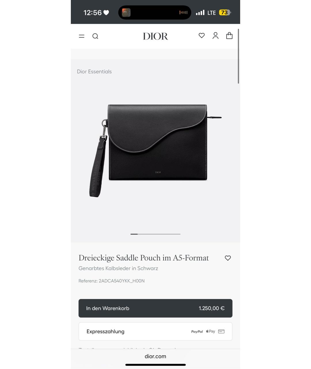 CHRISTIAN DIOR Черная кожаная барсетка, фото 6