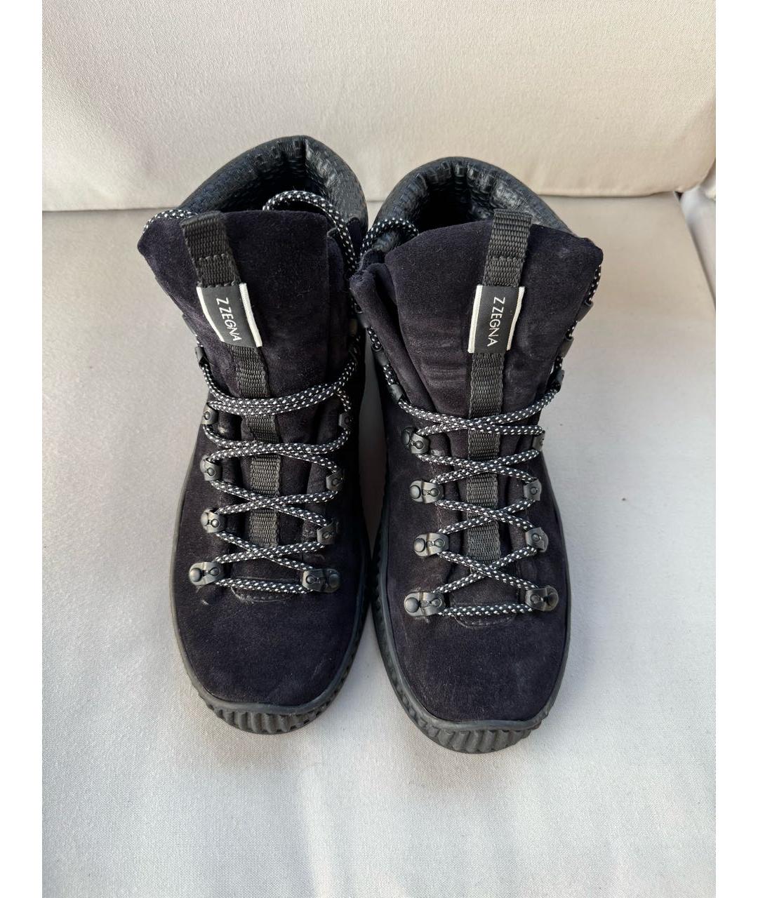 ZZEGNA Черные замшевые высокие ботинки, фото 2