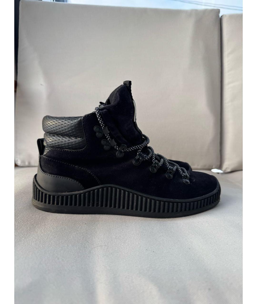 ZZEGNA Черные замшевые высокие ботинки, фото 7