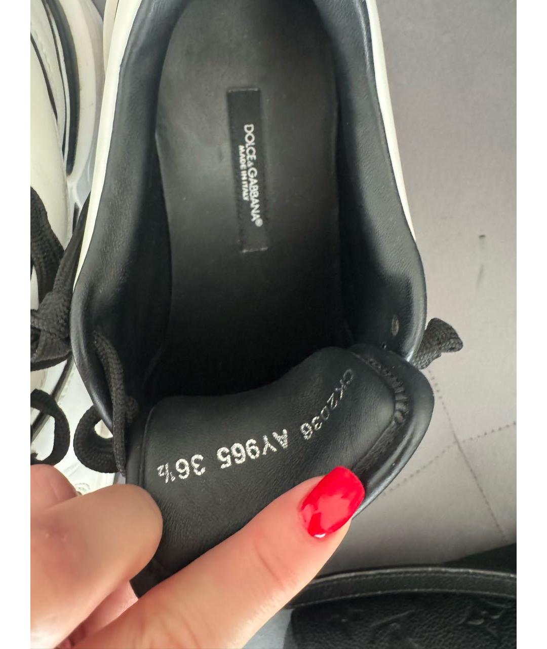 DOLCE&GABBANA Белые кожаные кроссовки, фото 7