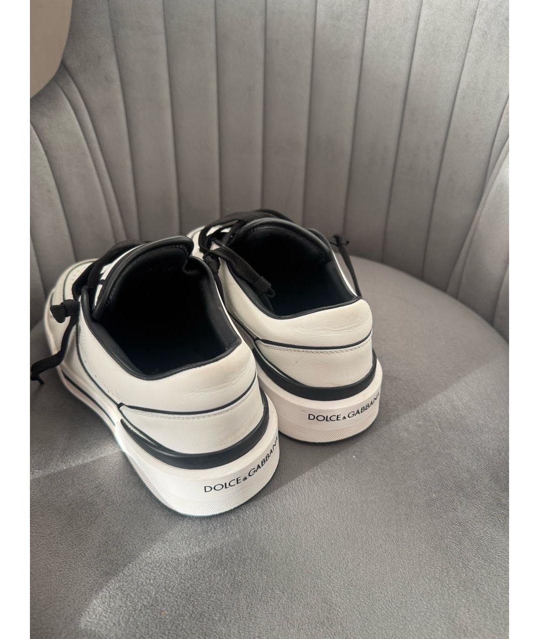 DOLCE&GABBANA Белые кожаные кроссовки, фото 2