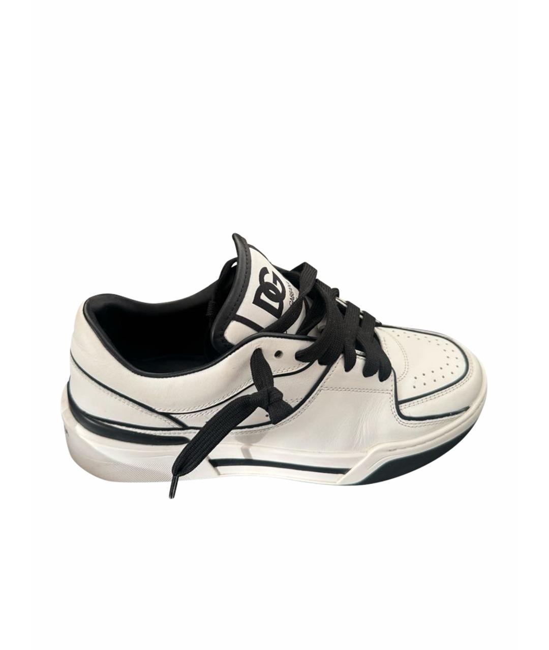 DOLCE&GABBANA Белые кожаные кроссовки, фото 1