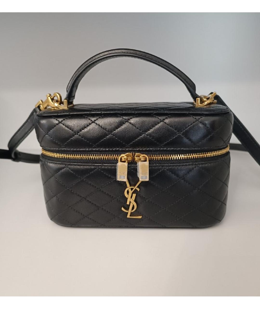 SAINT LAURENT Черная кожаная сумка через плечо, фото 7