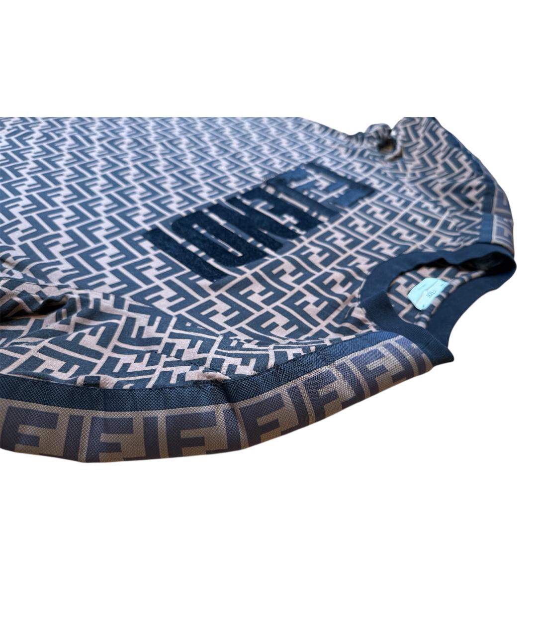 FENDI Коричневая хлопковая футболка, фото 3