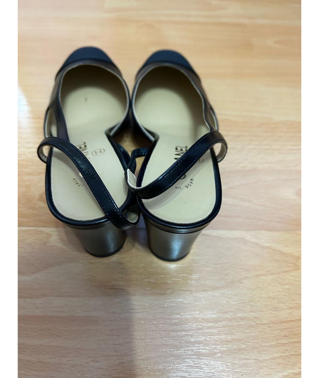 CHANEL Черные кожаные туфли, фото 3