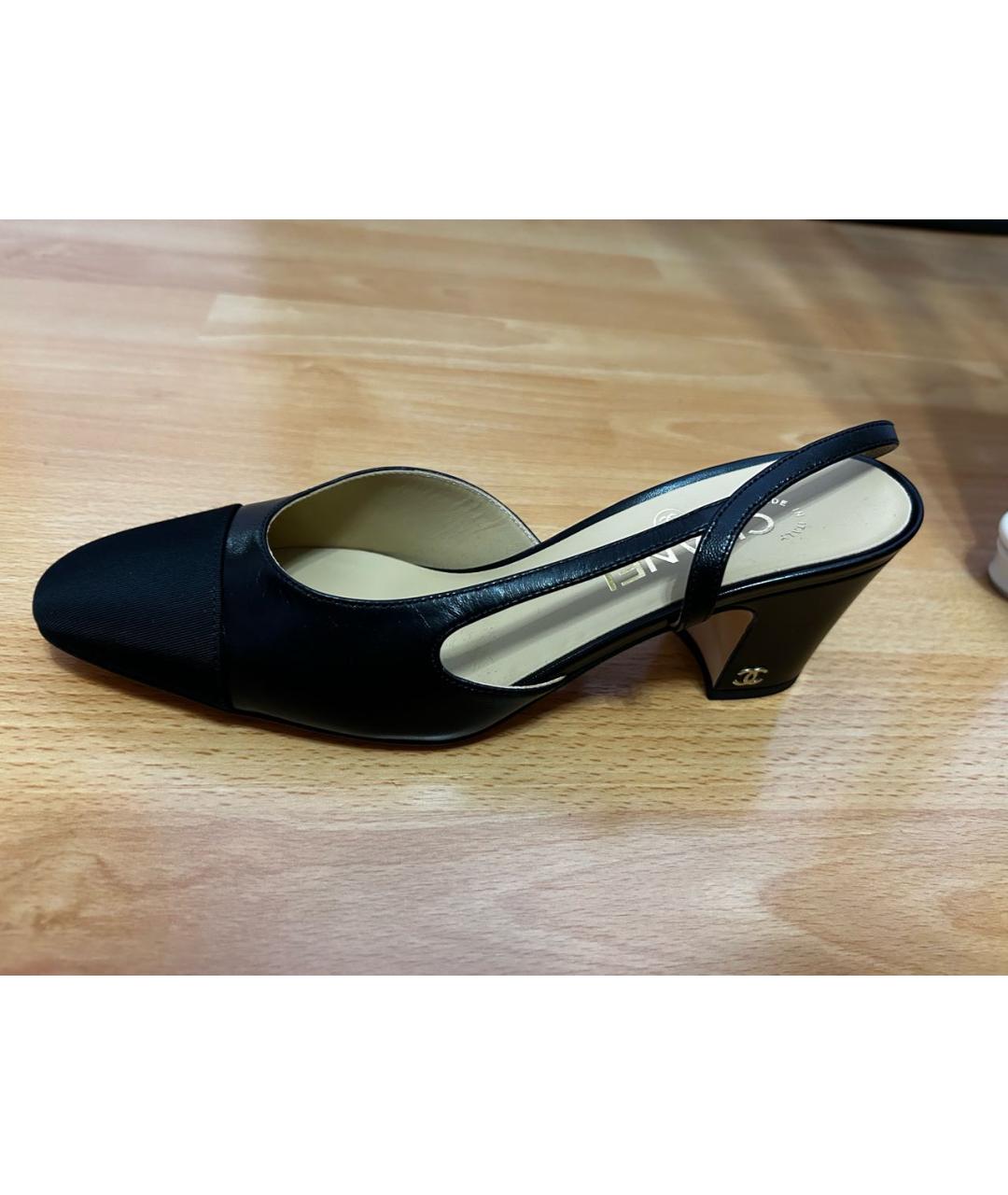 CHANEL Черные кожаные туфли, фото 5