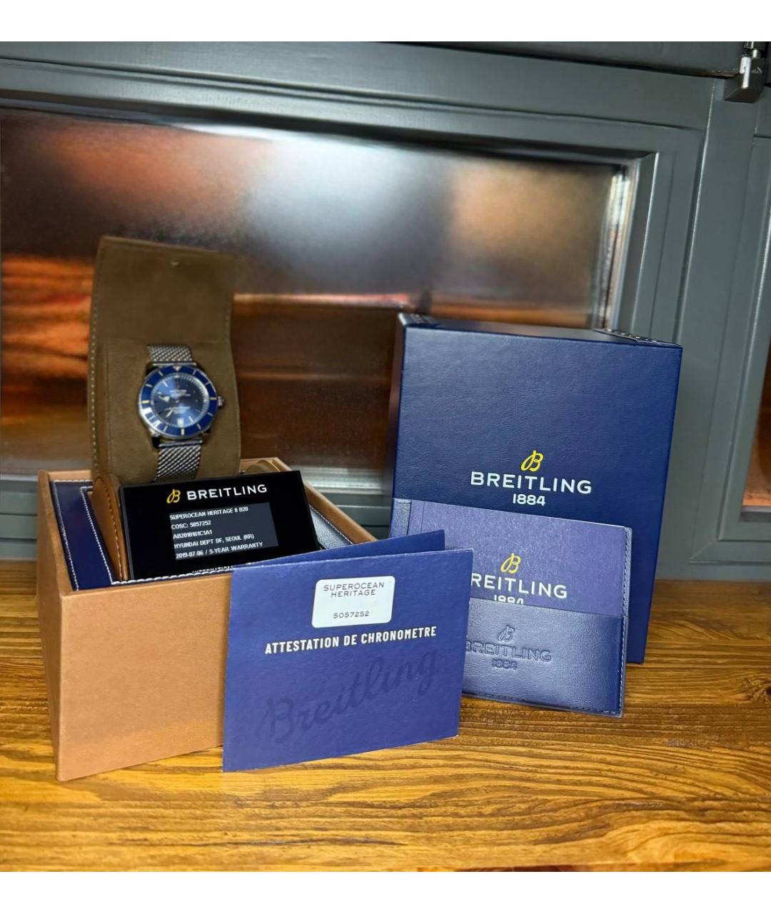 BREITLING Синие металлические часы, фото 4