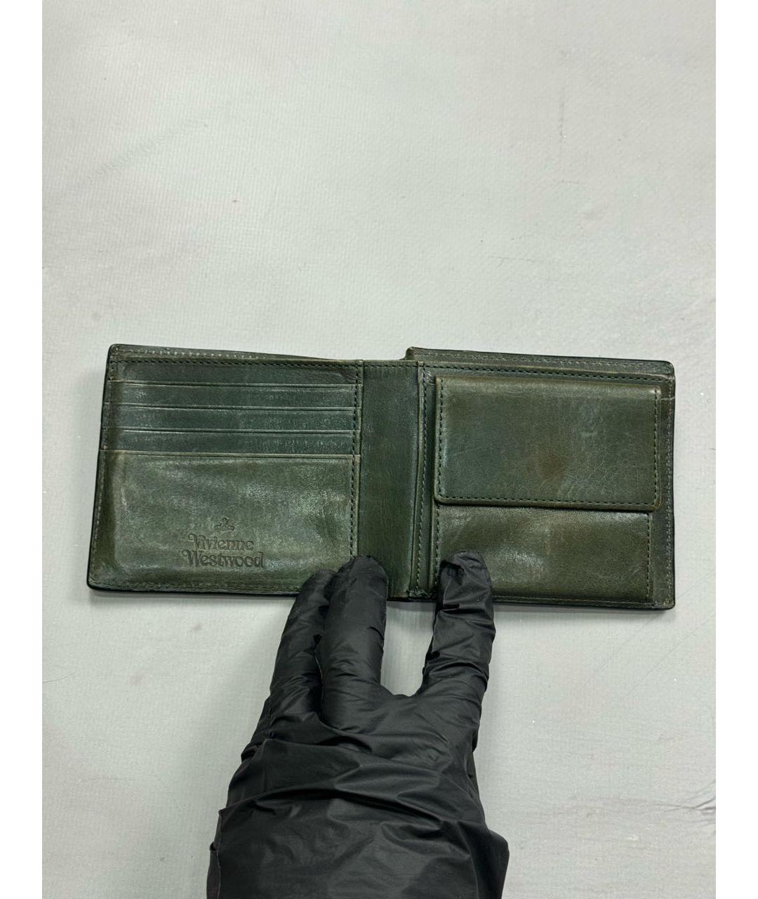 VIVIENNE WESTWOOD Хаки кожаный кошелек, фото 4