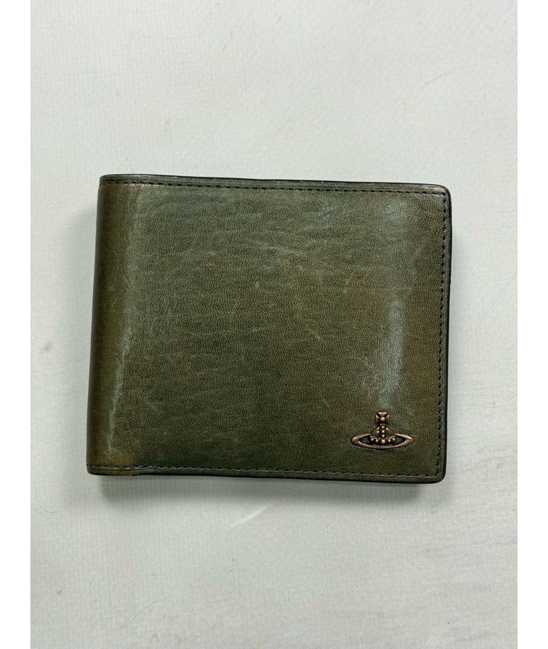 VIVIENNE WESTWOOD Хаки кожаный кошелек, фото 9