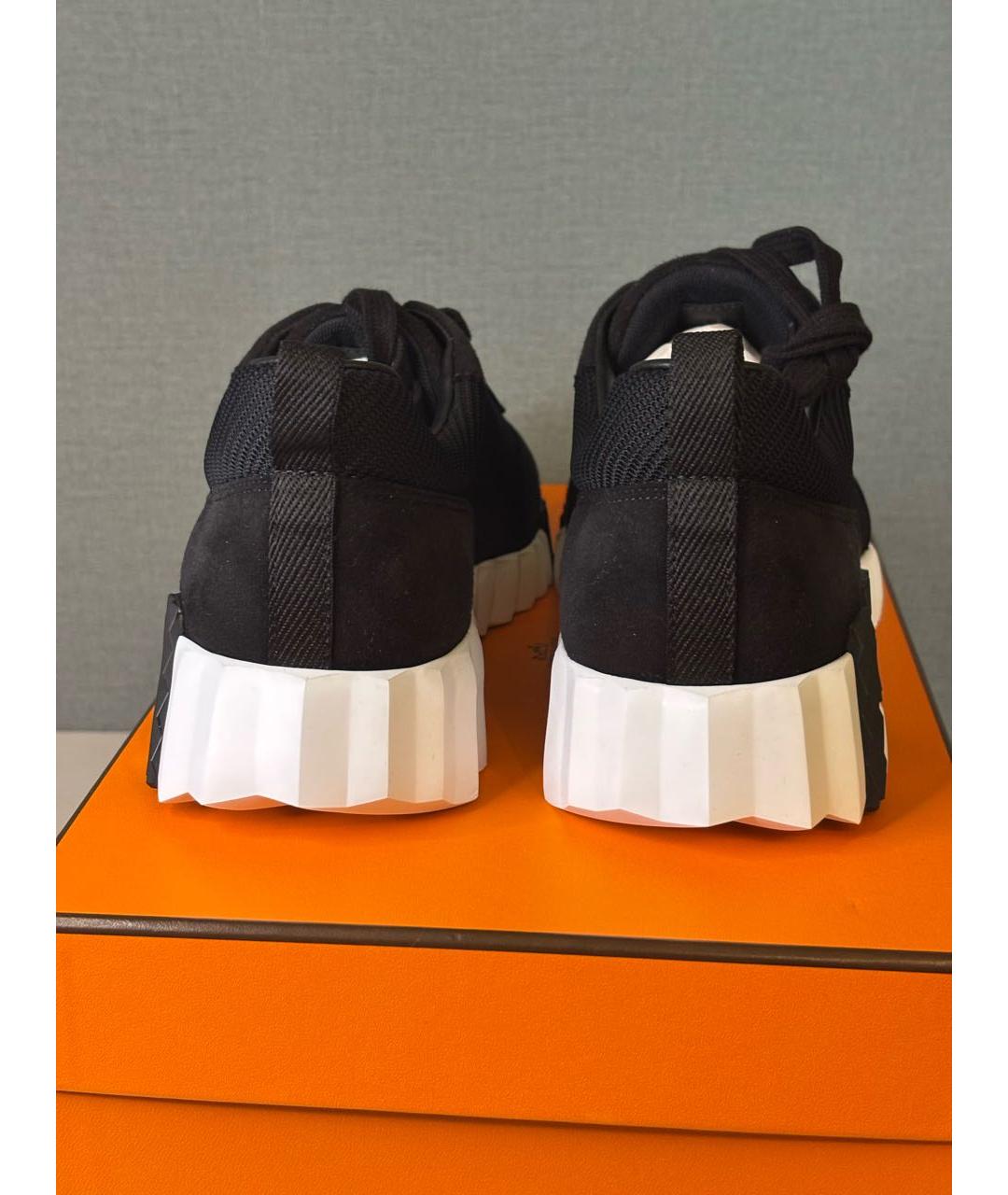 HERMES Черные текстильные кроссовки, фото 4