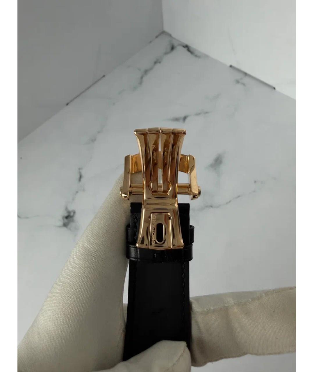 CHOPARD Черные часы из розового золота, фото 5