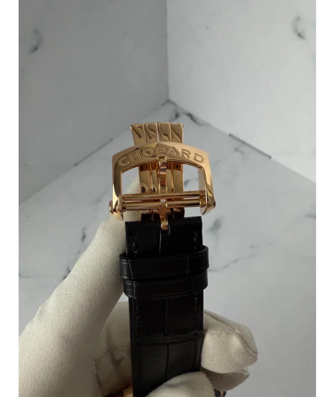 CHOPARD Черные часы из розового золота, фото 6