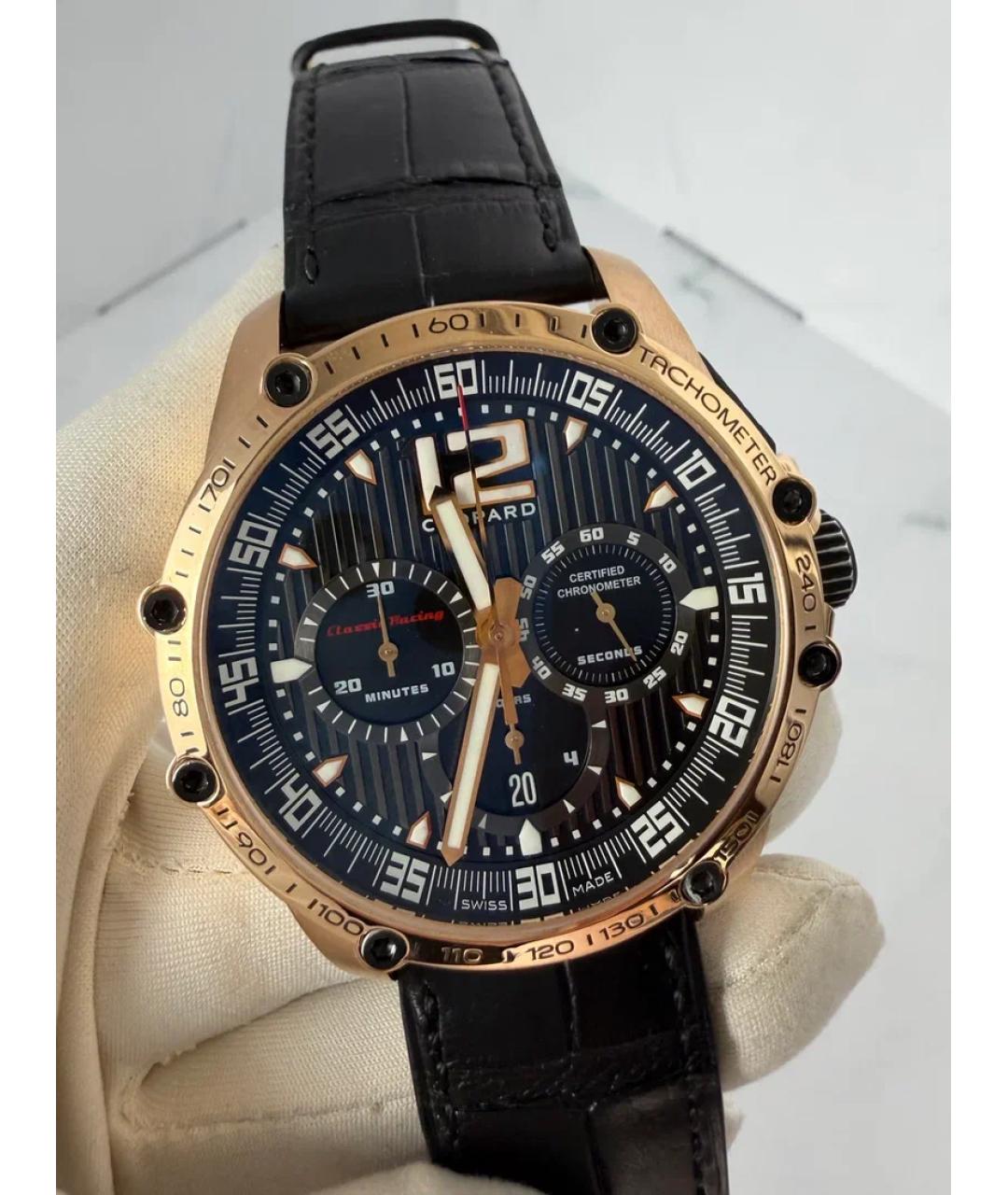 CHOPARD Черные часы из розового золота, фото 2