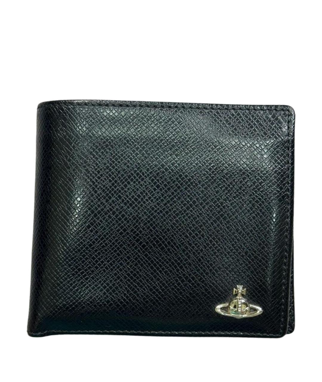 VIVIENNE WESTWOOD Черный кожаный кошелек, фото 1