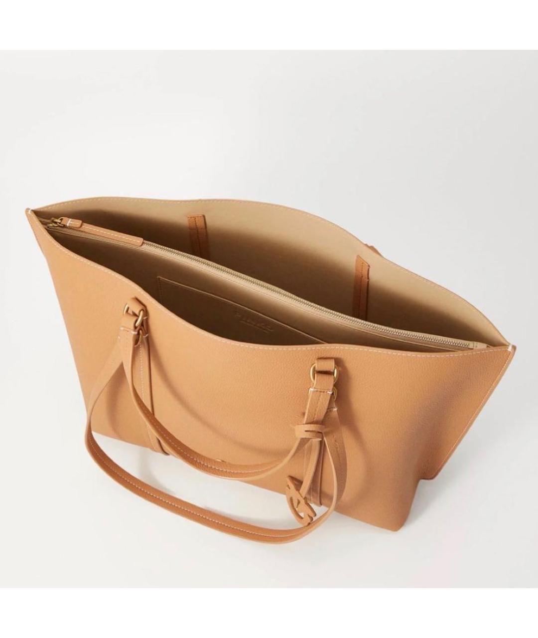 PINKO Коричневая кожаная сумка тоут, фото 4