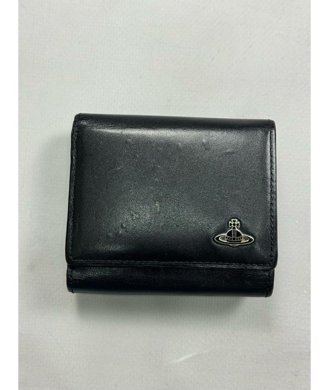 VIVIENNE WESTWOOD Черный кожаный кошелек, фото 9