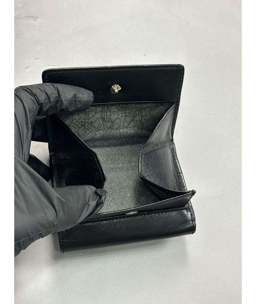 VIVIENNE WESTWOOD Черный кожаный кошелек, фото 6
