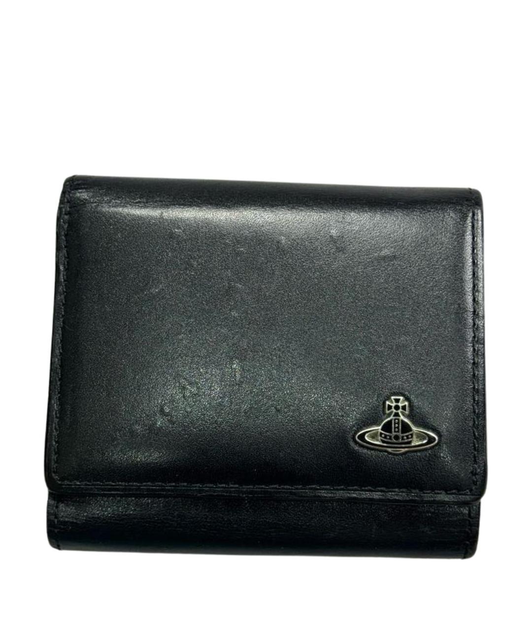VIVIENNE WESTWOOD Черный кожаный кошелек, фото 1