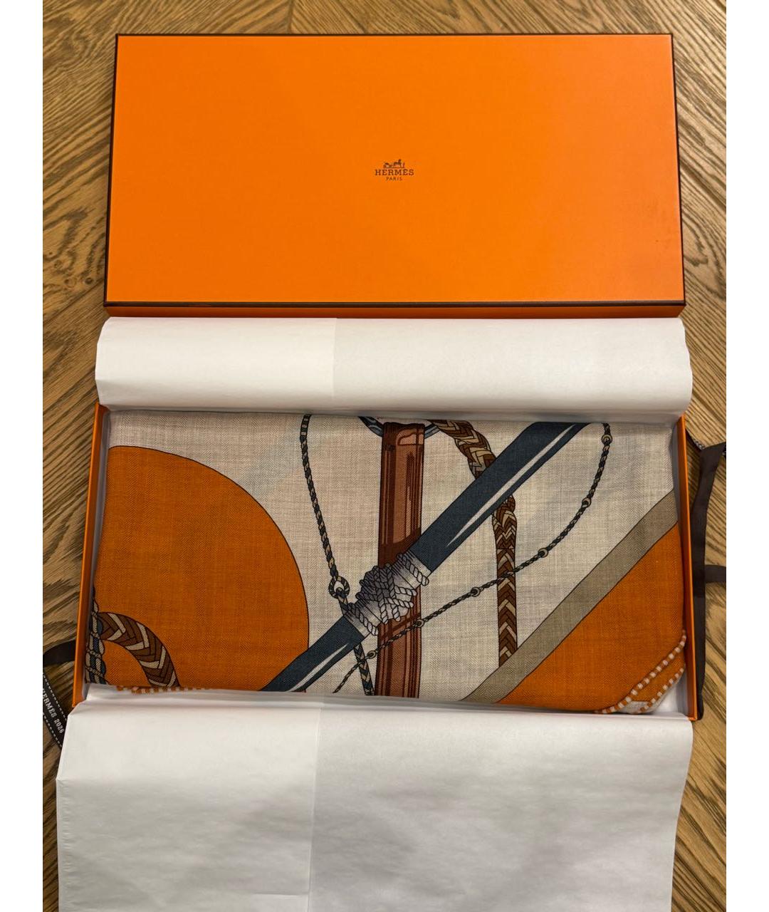 HERMES Мульти кашемировый шарф, фото 4