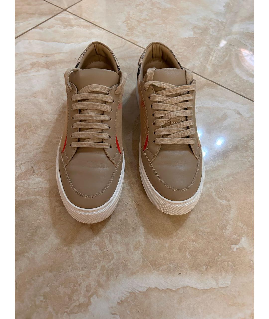 BURBERRY Бежевые кеды, фото 8