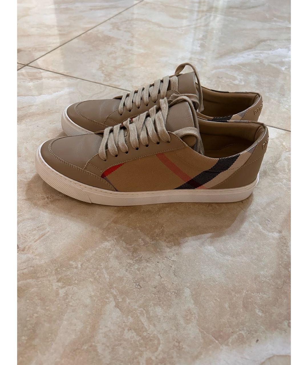 BURBERRY Бежевые кеды, фото 9