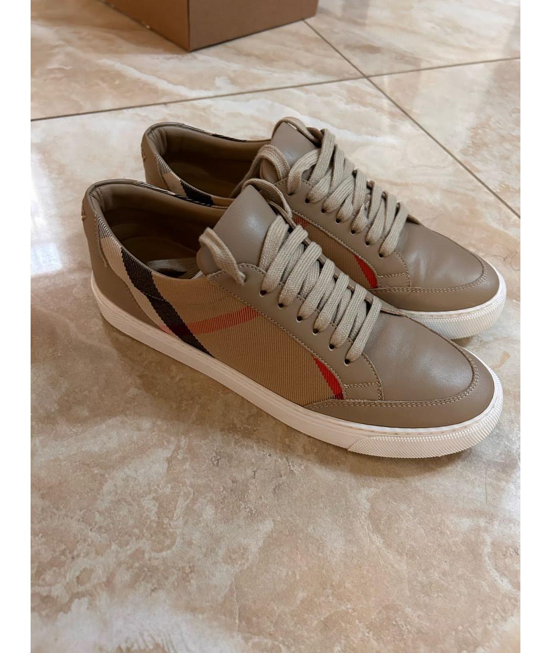 BURBERRY Бежевые кеды, фото 5