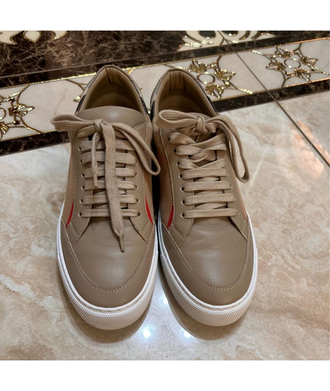 BURBERRY Бежевые кеды, фото 2