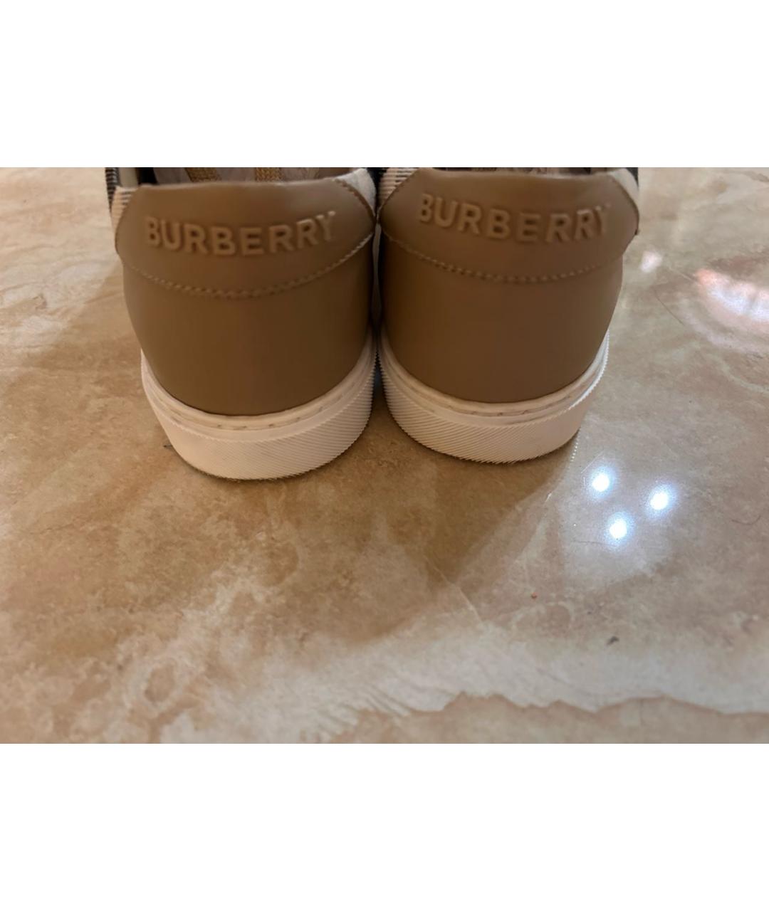 BURBERRY Бежевые кеды, фото 4