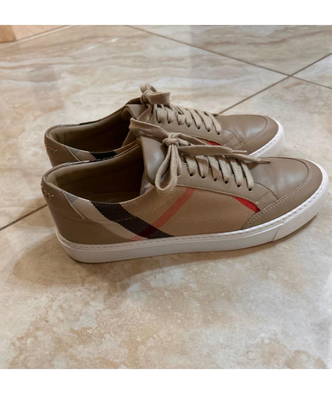 BURBERRY Бежевые кеды, фото 6