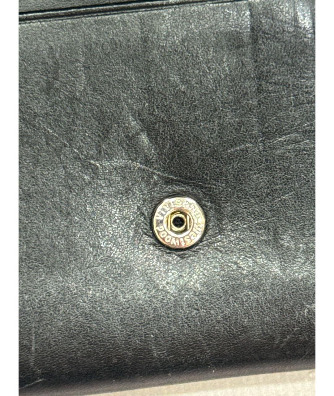 VIVIENNE WESTWOOD Черный кожаный кошелек, фото 8