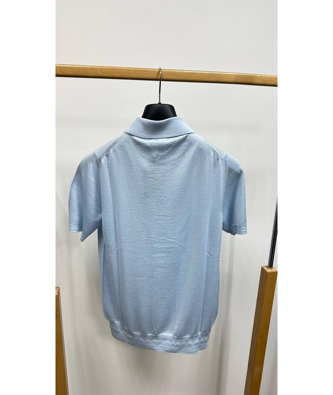 BRIONI Голубое поло с коротким рукавом, фото 2