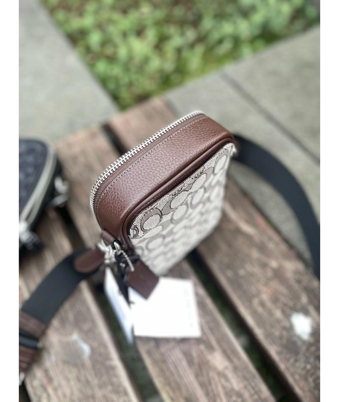 COACH Коричневая кожаная сумка на плечо, фото 7