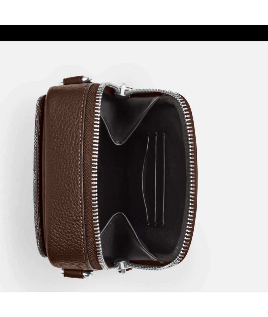 COACH Коричневая кожаная сумка на плечо, фото 8