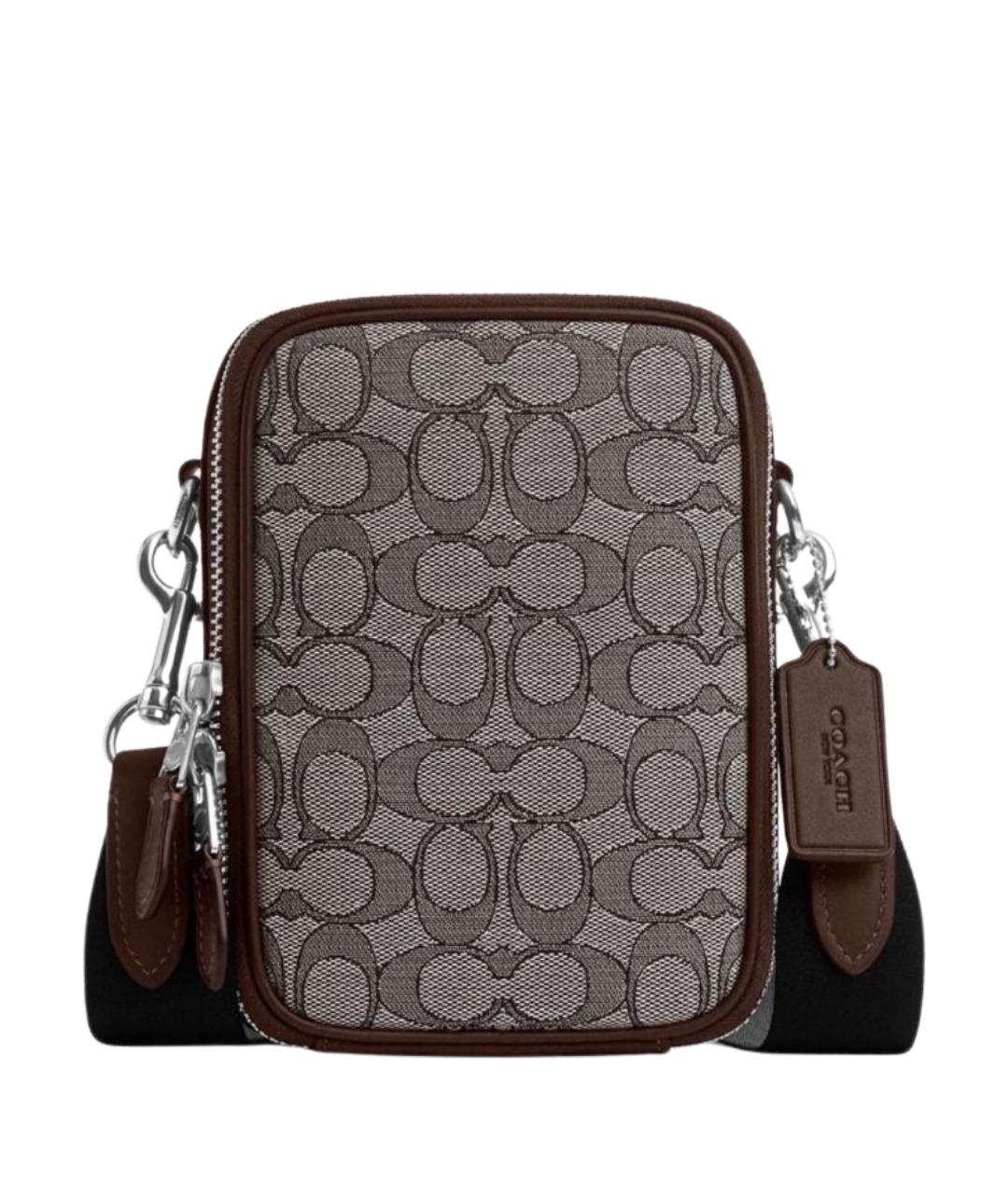 COACH Коричневая кожаная сумка на плечо, фото 1