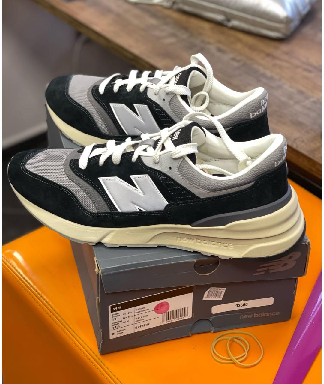 NEW BALANCE Черные замшевые низкие кроссовки / кеды, фото 2