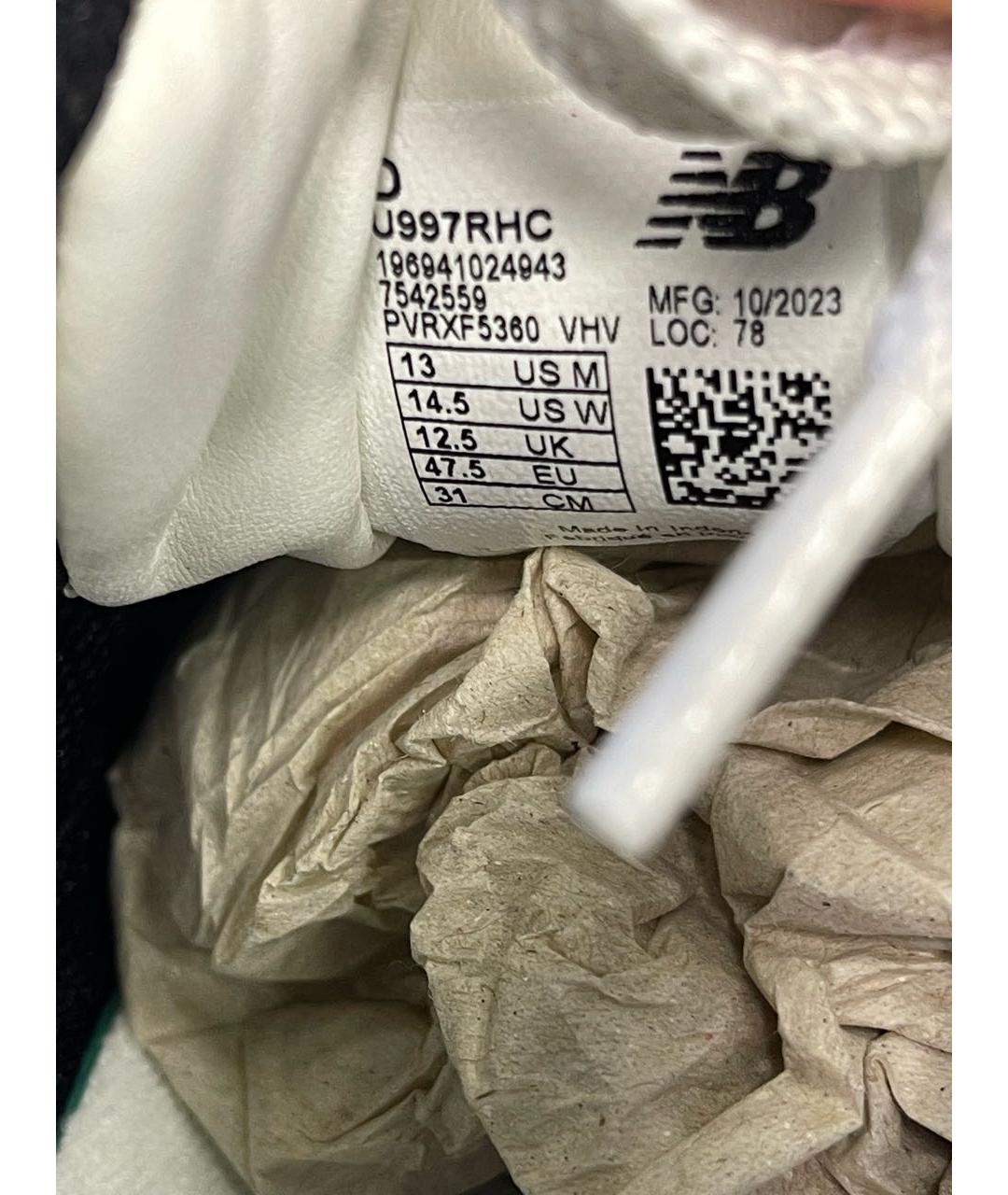 NEW BALANCE Черные замшевые низкие кроссовки / кеды, фото 6