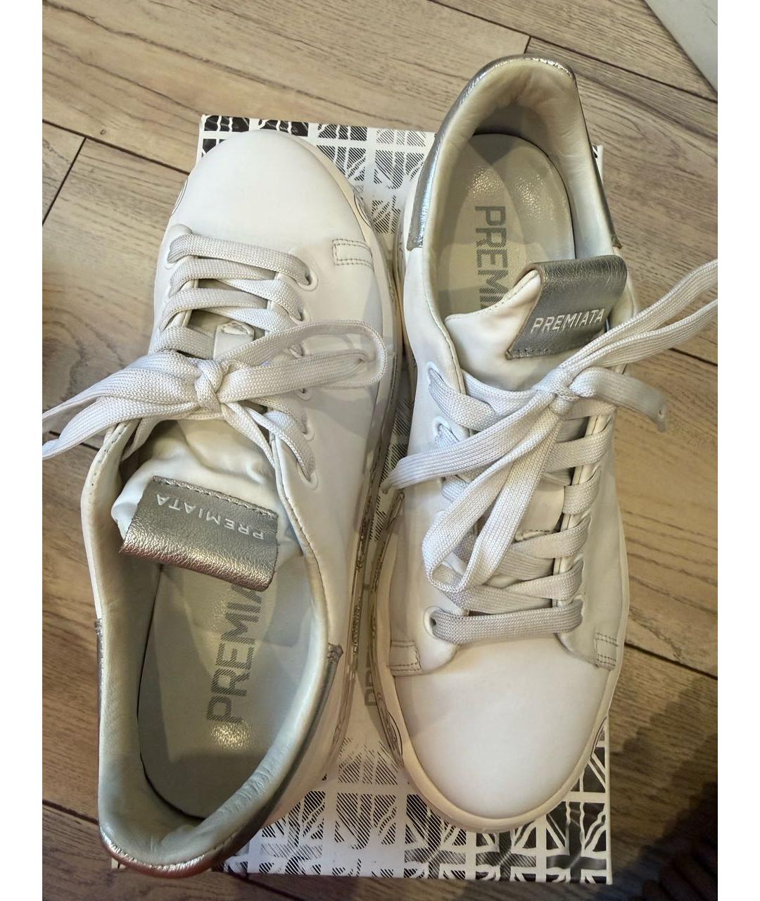 PREMIATA Белые кожаные кеды, фото 2