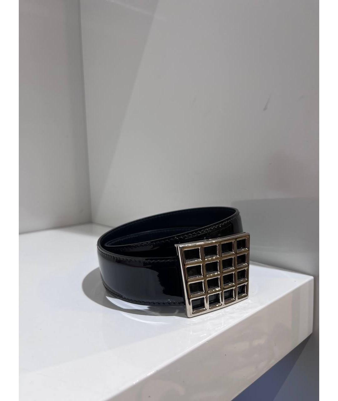 SAINT LAURENT Черный кожаный ремень, фото 4