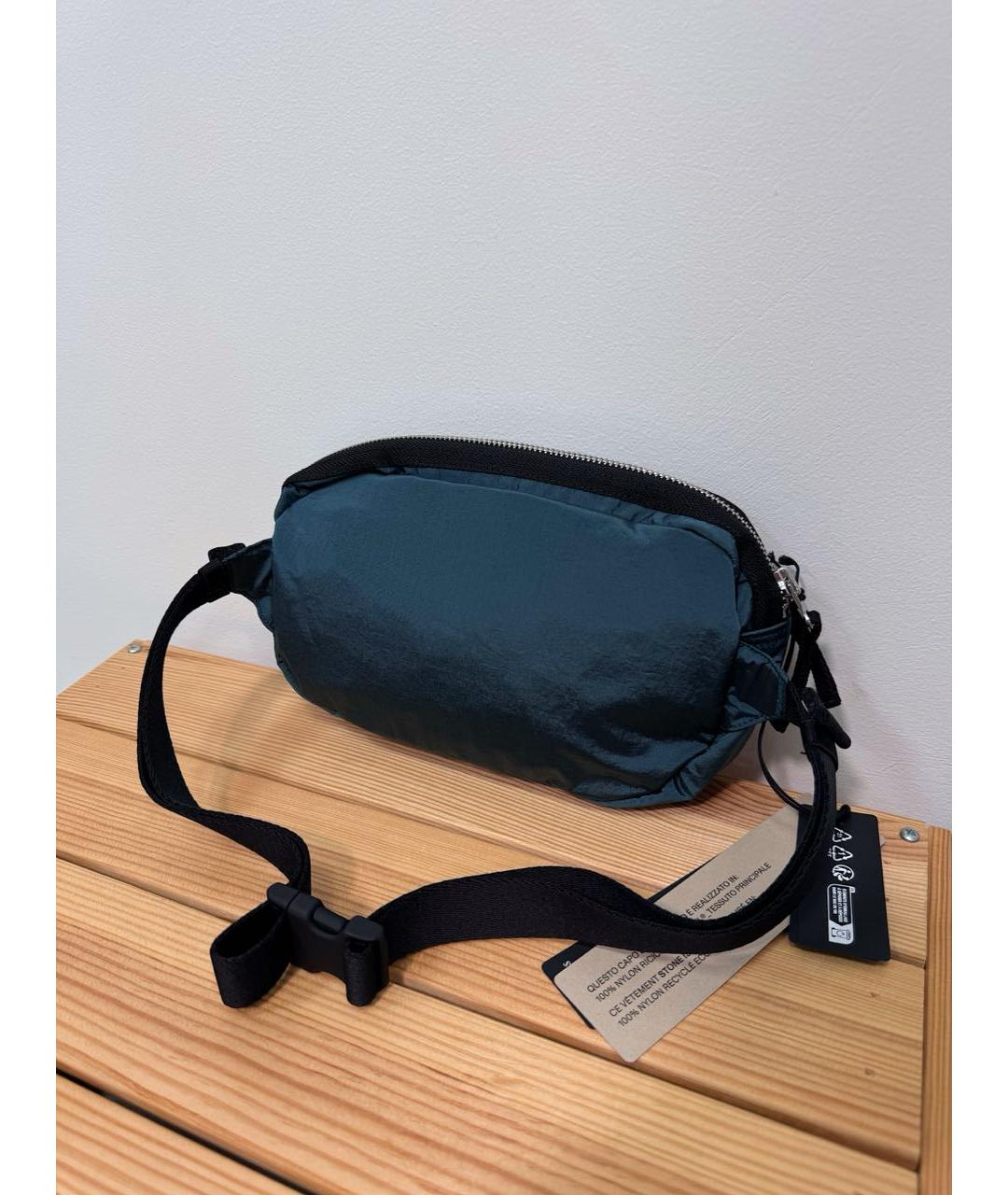 STONE ISLAND Зеленая синтетическая поясная сумка, фото 4