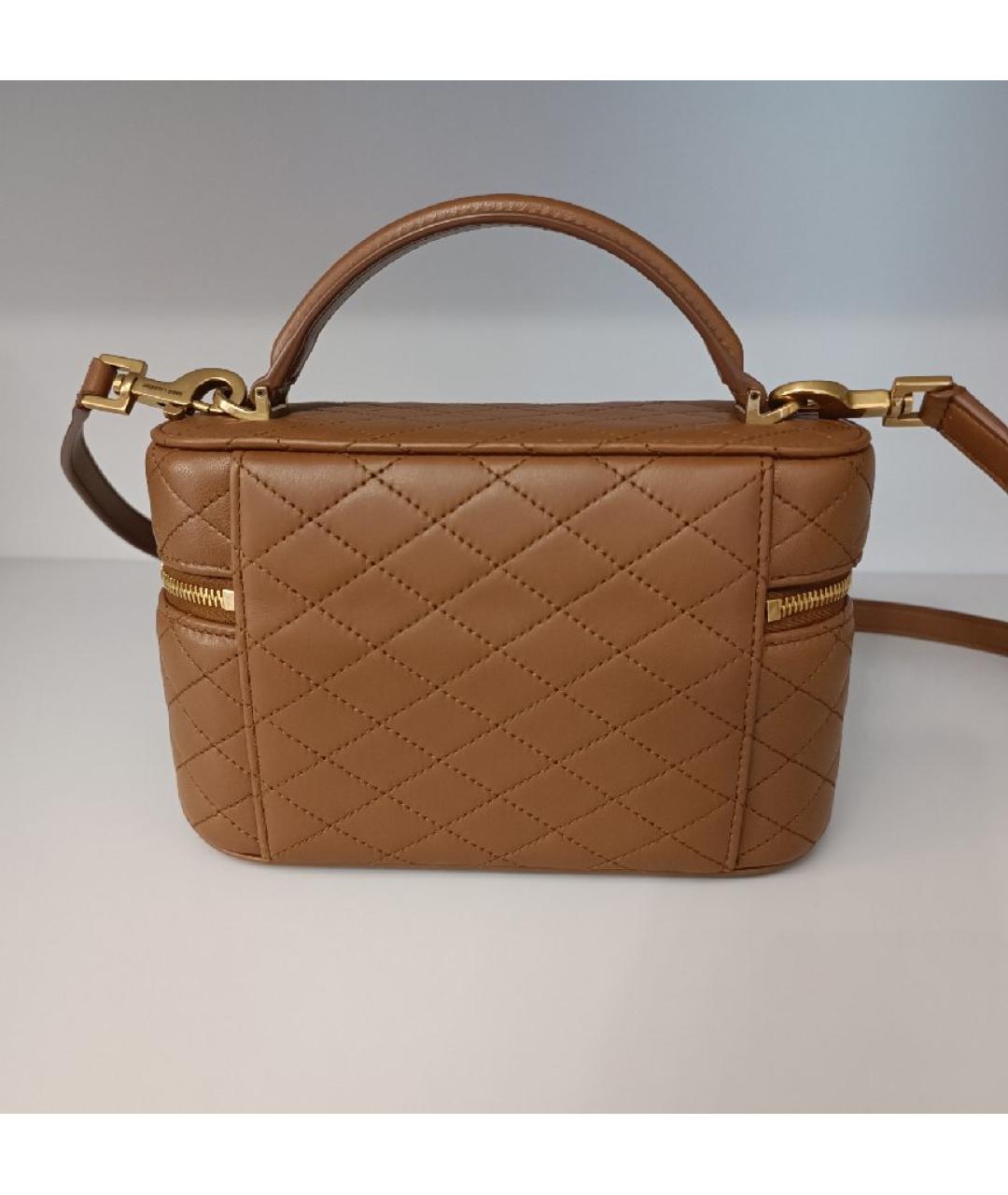 SAINT LAURENT Коричневая кожаная сумка через плечо, фото 3