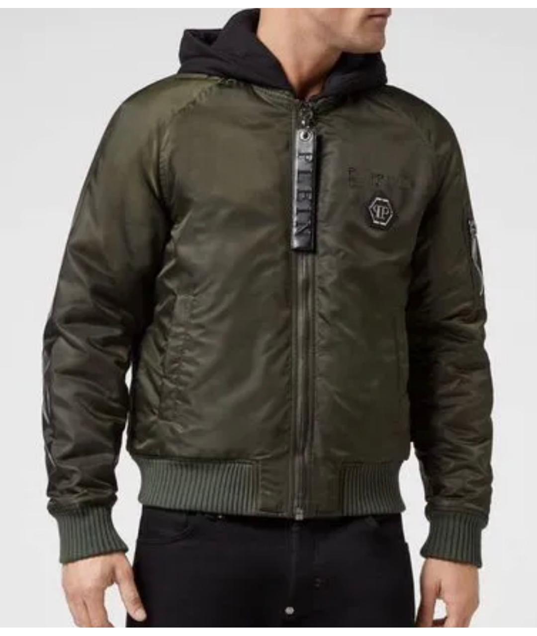 PHILIPP PLEIN Хаки полиамидовая куртка, фото 5