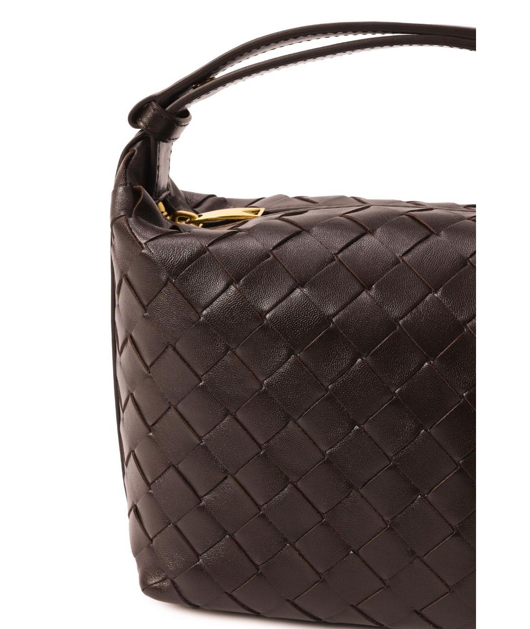 BOTTEGA VENETA Коричневая кожаная сумка с короткими ручками, фото 3
