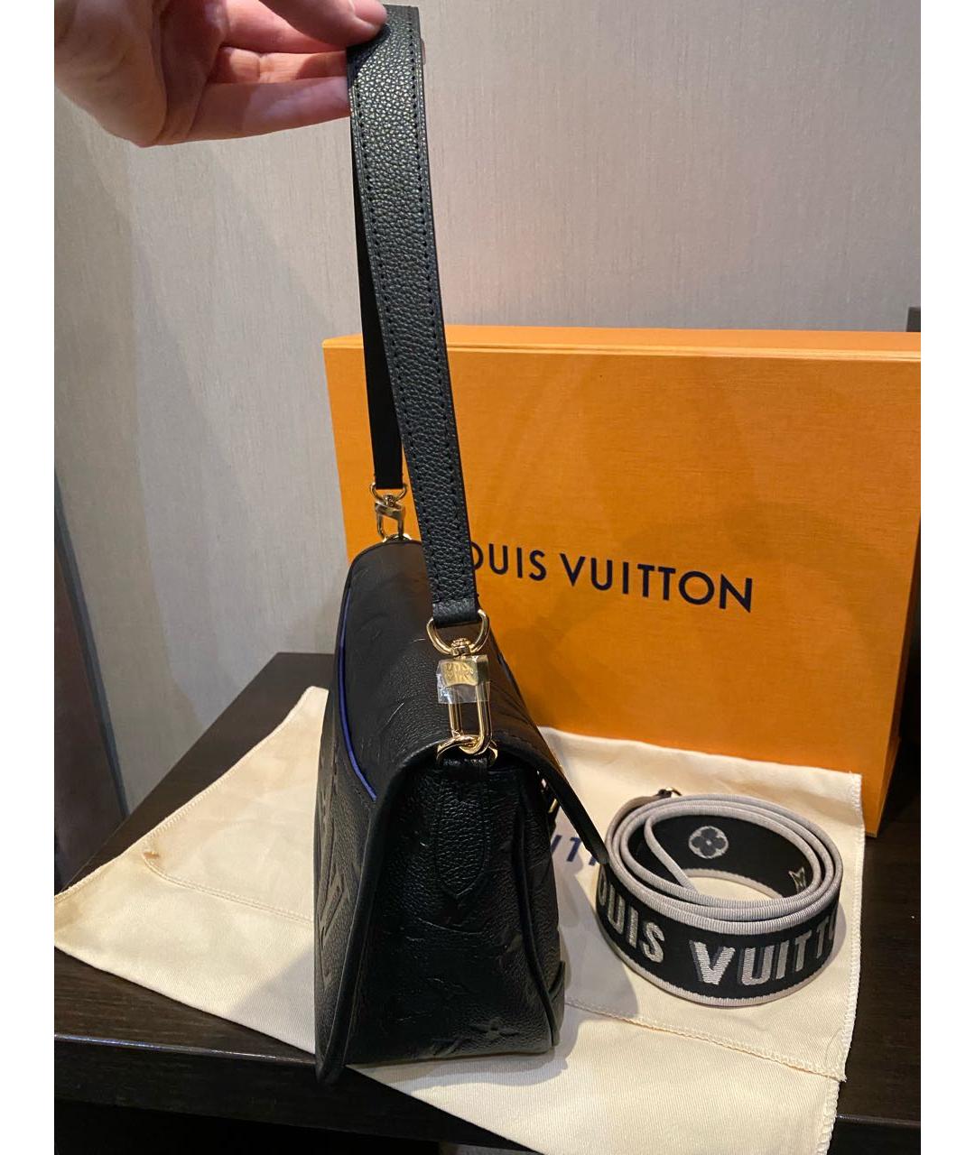 LOUIS VUITTON Черная кожаная сумка через плечо, фото 4