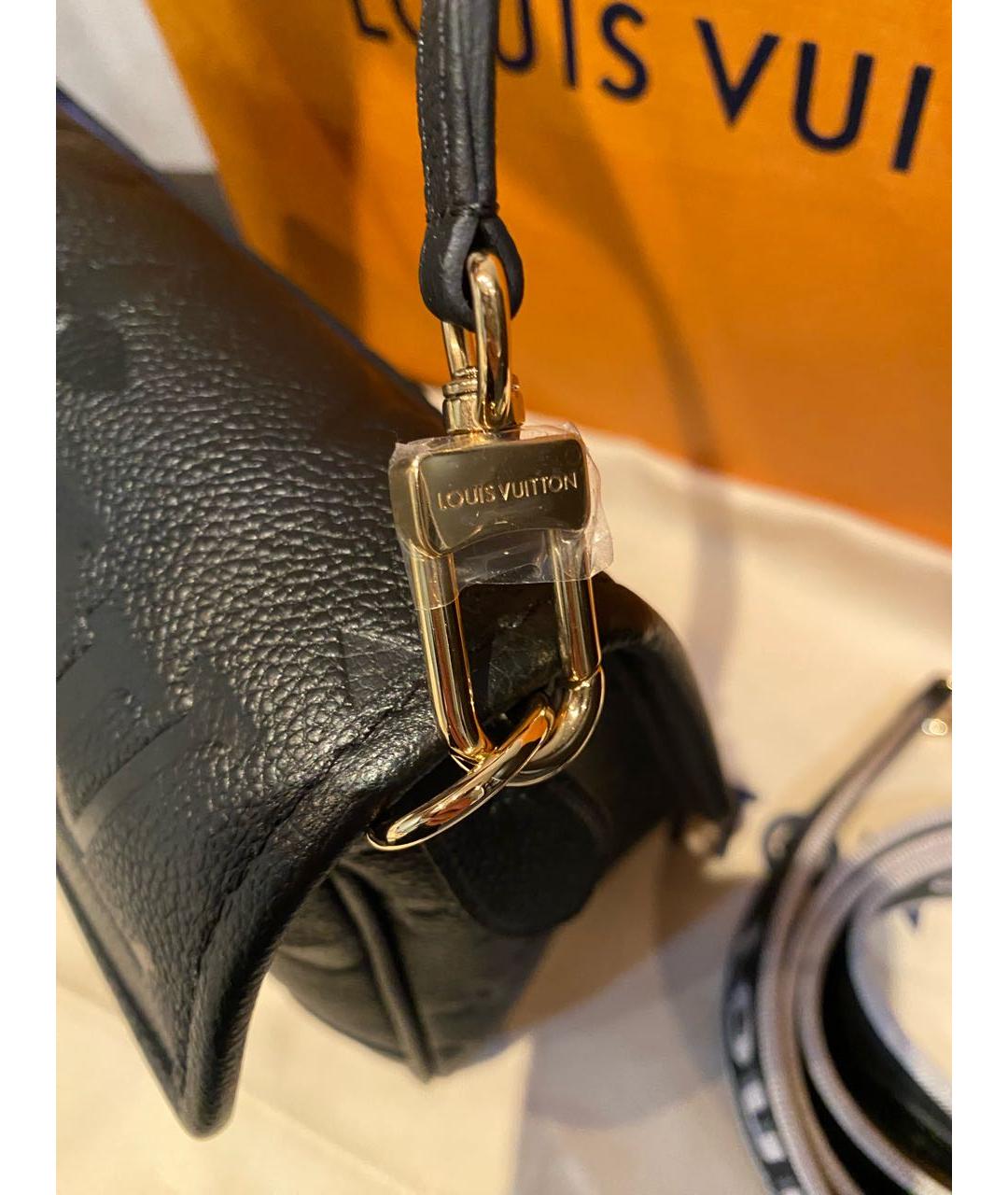 LOUIS VUITTON Черная кожаная сумка через плечо, фото 7