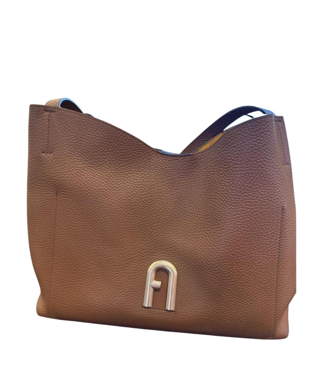 FURLA Горчичная кожаная сумка тоут, фото 1