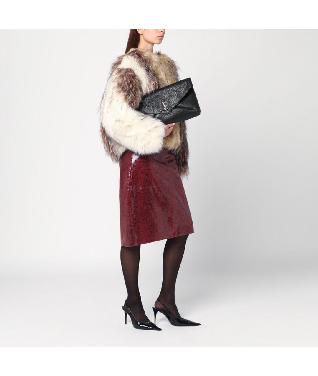 SAINT LAURENT Черная кожаная сумка через плечо, фото 7