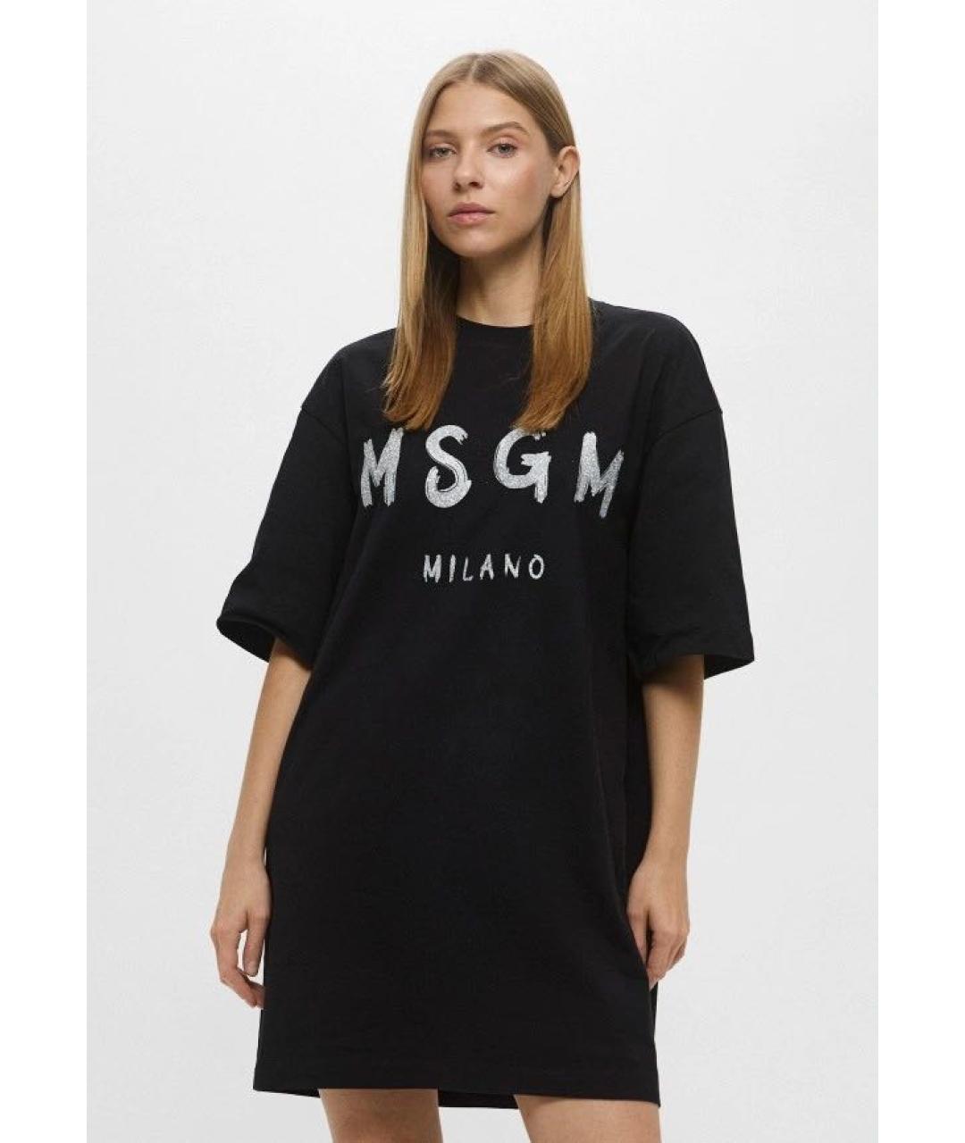 MSGM Черная хлопковая футболка, фото 6