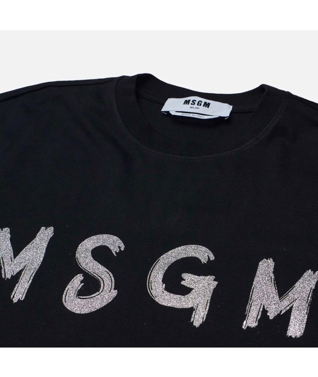 MSGM Черная хлопковая футболка, фото 3